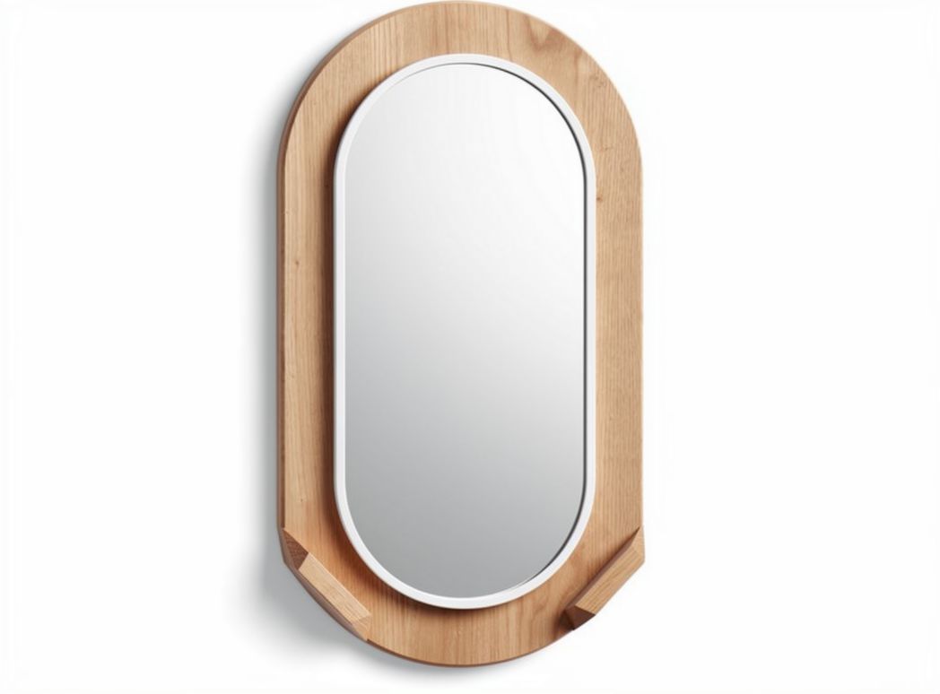 Miroir décoratif en bois d'érable pour intérieur - 60 x 30 x 4cm