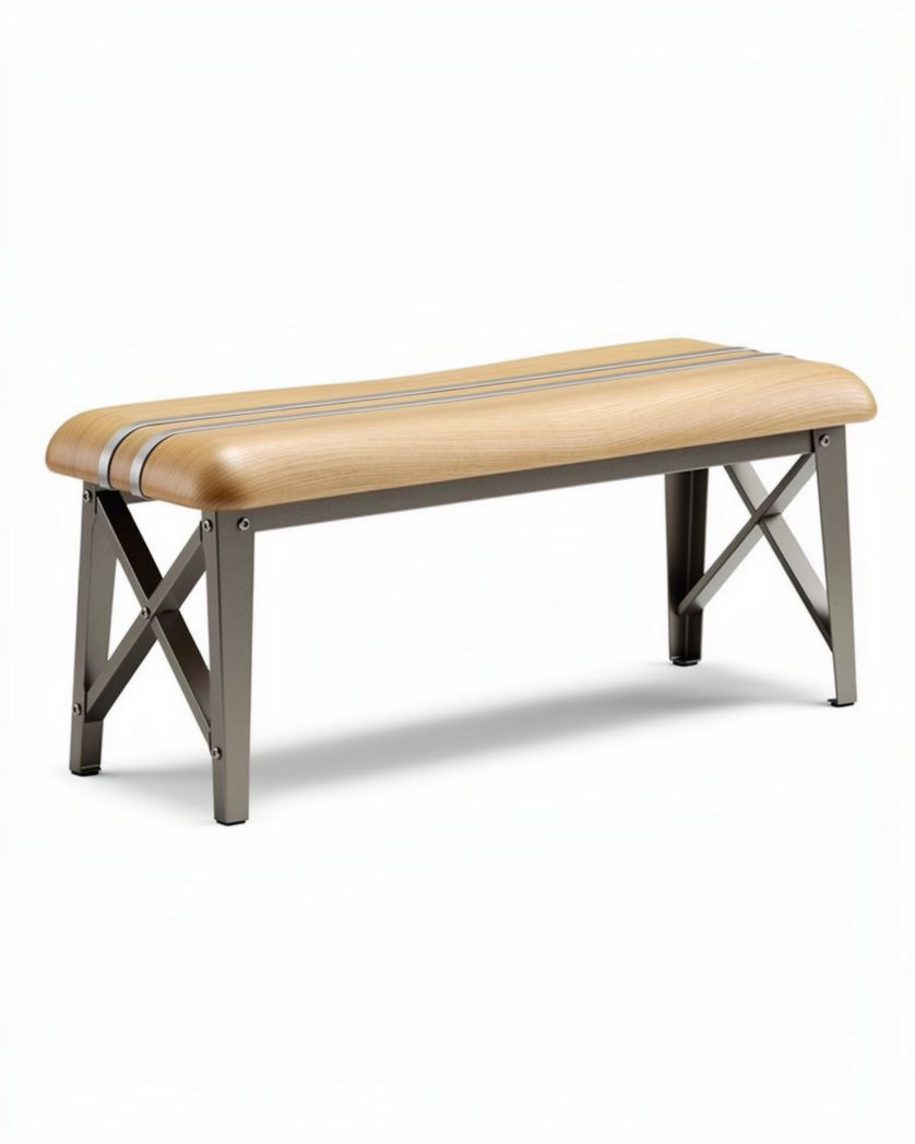 Banc de rangement en bois et métal pour l'entrée ou le salon - 90 x 40 x 45cm