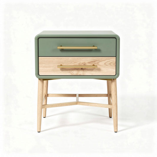 Table de nuit en bois et métal pour chambre à coucher - 50 x 40 x 45cm