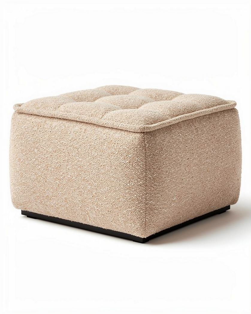 Pouf de détente pour salon en tissu - 40 x 40 x 45cm